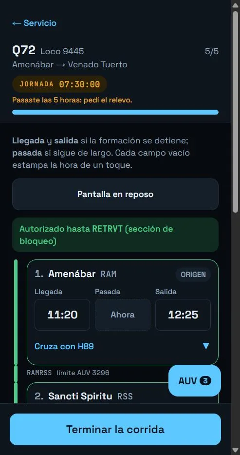 Cabecera de la corrida con el contador de jornada