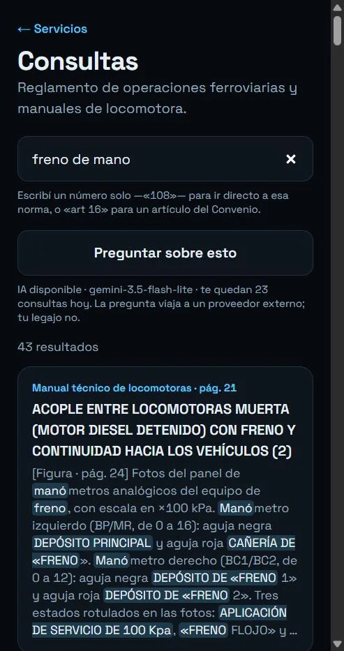 Resultados de una búsqueda con texto resaltado y figura transcrita