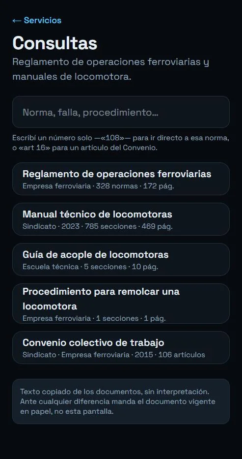 Lista de documentos de consulta