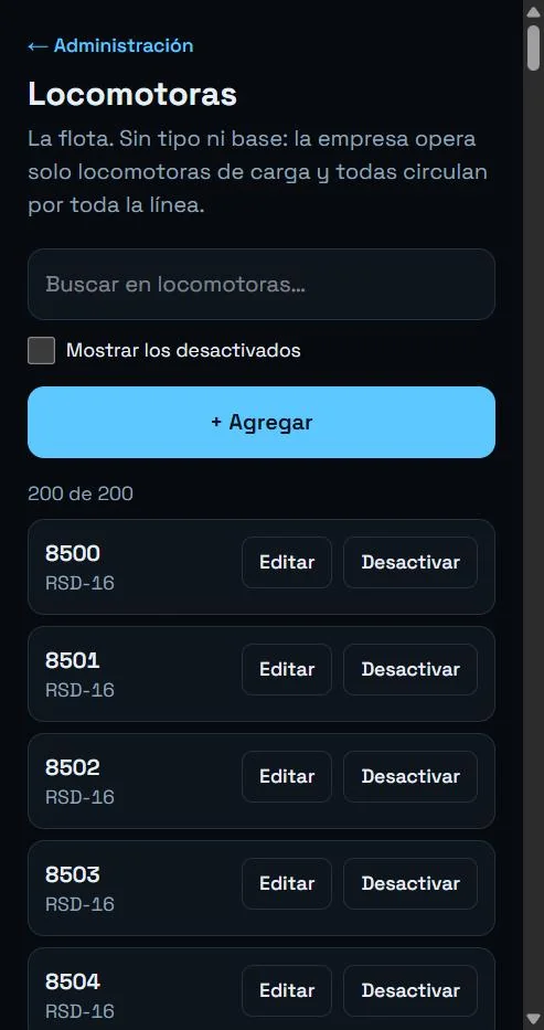 Catálogo de locomotoras